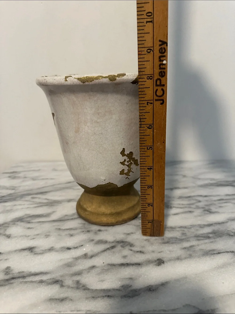 Pottery Barn Tuscan cache pot Crackle Glaze off White Ceramic Urn distressed